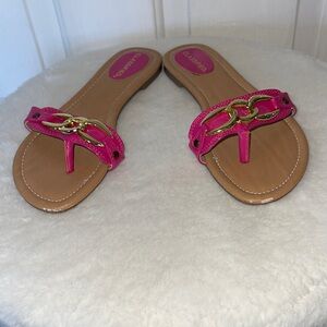 Classified Fuchsia Chain Accent Sandals